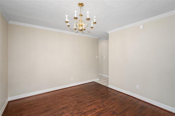 Chandelier, Empty room, Interior, Wood Texture Flooring