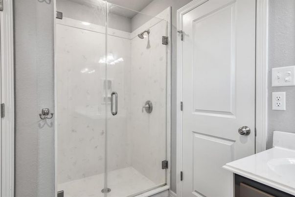 Bathroom, Glass Shower, Interior, Marble Walls