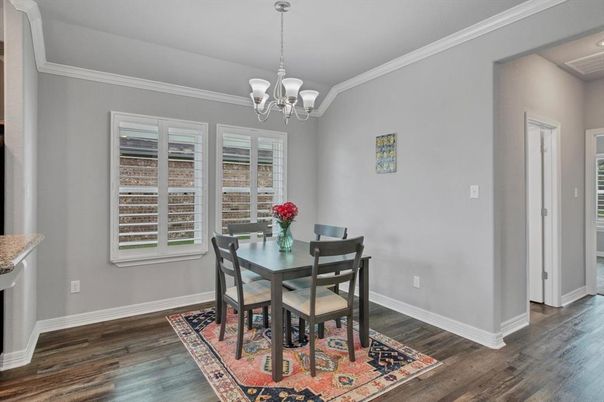 Chandelier, Dining room, Interior, Wood Texture Flooring