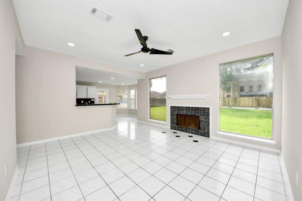 Empty room, Fireplace, Interior, Recessed Lighting
