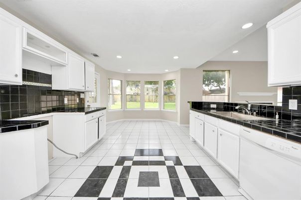 Interior, Kitchen, Recessed Lighting, Tile Countertops