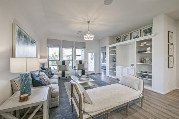 Interior, Living room, Pendant Lights, Wood Texture Flooring