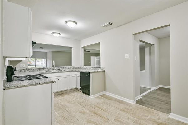 Interior, Kitchen, Wood Texture Flooring