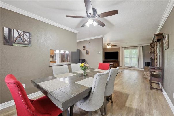 Dining room, Interior, Wood Texture Flooring