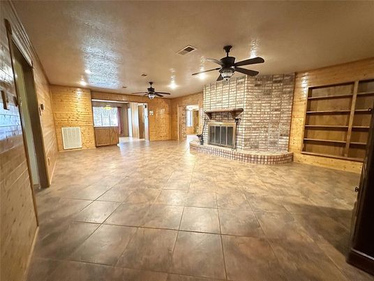 Empty room, Fireplace, Interior, Stone Walls