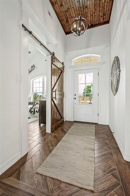 Chandelier, Interior, Wooden Ceilings, Wood Texture Flooring