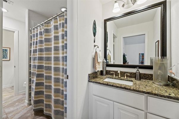 Bathroom, Interior, Recessed Lighting, Wood Texture Flooring