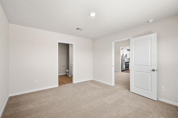 Empty room, Interior, Kitchen, Recessed Lighting, Wood Texture Flooring
