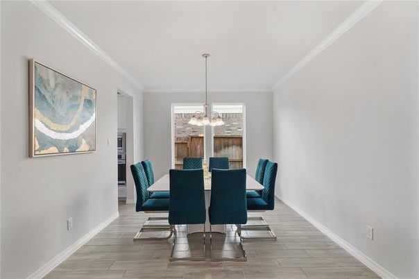 Chandelier, Dining room, Interior, Pendant Lights, Wood Texture Flooring