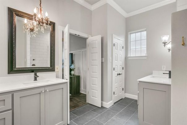 Bathroom, Chandelier, Interior