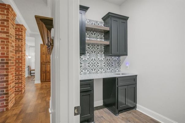 Interior, Stone Walls, Wood Texture Flooring