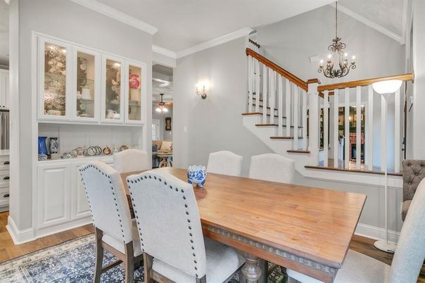Chandelier, Dining room, Interior, Wood Texture Flooring