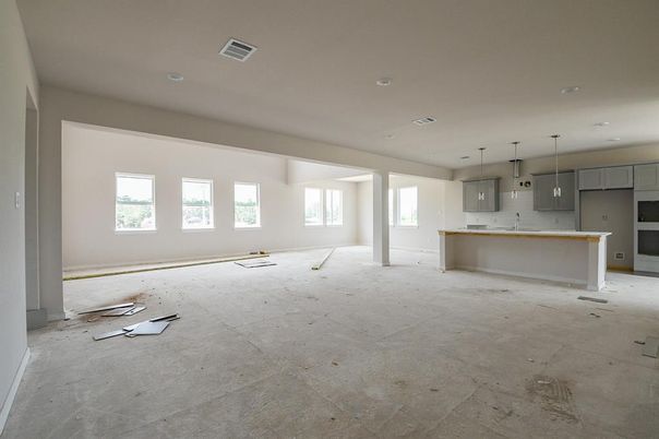 Empty room, Interior, Kitchen, Pendant Lights, Recessed Lighting