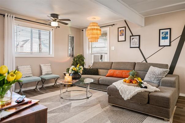 Chandelier, Interior, Living room, Wood Texture Flooring
