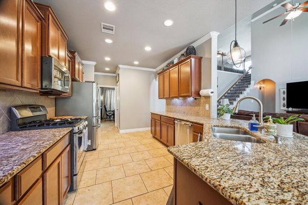 Interior, Kitchen, Pendant Lights, Recessed Lighting, Stainless Steel Appliances