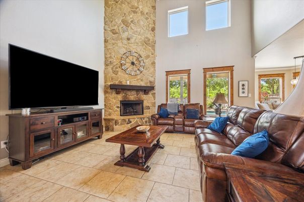 Fireplace, Interior, Living room, Stone Walls