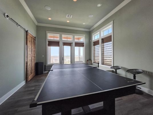 Game Room, Interior, Recessed Lighting, Wood Texture Flooring