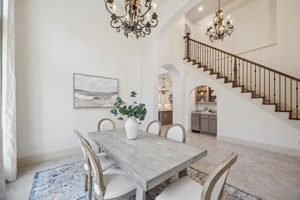 Chandelier, Dining room, Interior, Recessed Lighting