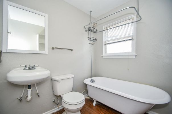 Bathroom, Free Standing Baths, Interior, Wood Texture Flooring