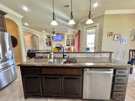 Interior, Kitchen, Pendant Lights, Recessed Lighting, Stainless Steel Appliances