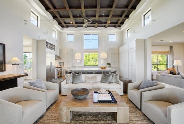 Interior, Kitchen, Living room, Recessed Lighting, Wooden Beams, Wooden Ceilings