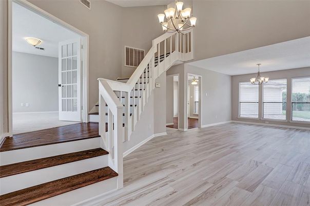 Chandelier, Interior, Wood Texture Flooring