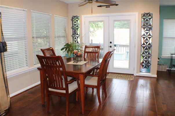 Dining room, Interior, Wood Texture Flooring