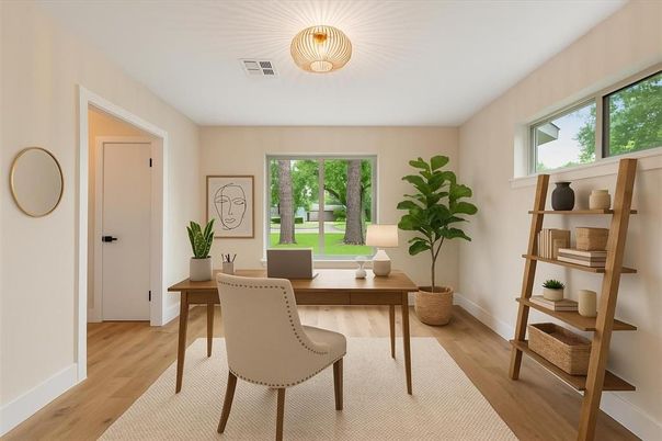 Home Office, Interior, Wood Texture Flooring