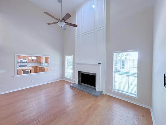Empty room, Fireplace, Interior, Wood Texture Flooring