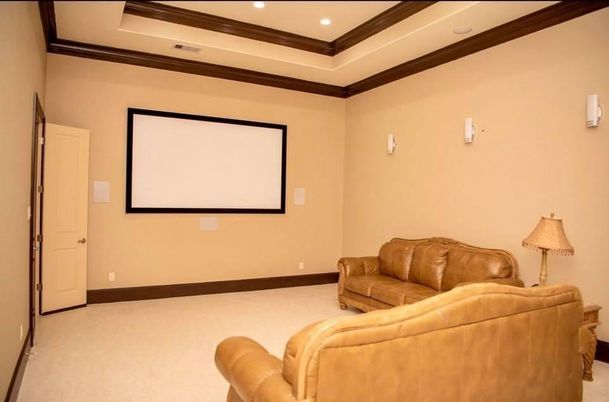 Interior, Projection Screen, Recessed Lighting, Theatre Room