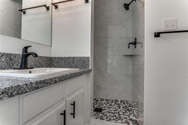 Bathroom, Glass Shower, Interior, Marble Walls