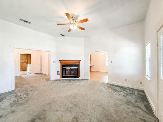 Empty room, Fireplace, Interior
