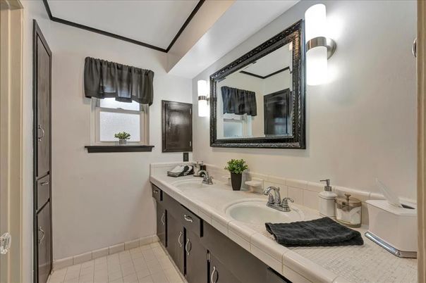 Bathroom, Dual Sink Vanities, Interior, Tile Countertops