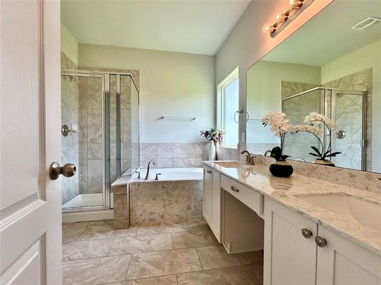 Bathroom, Dual Sink Vanities, Glass Shower, Interior