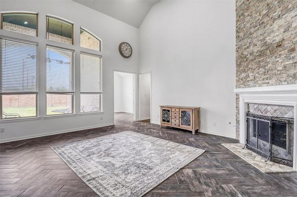 Fireplace, Interior, Wood Texture Flooring