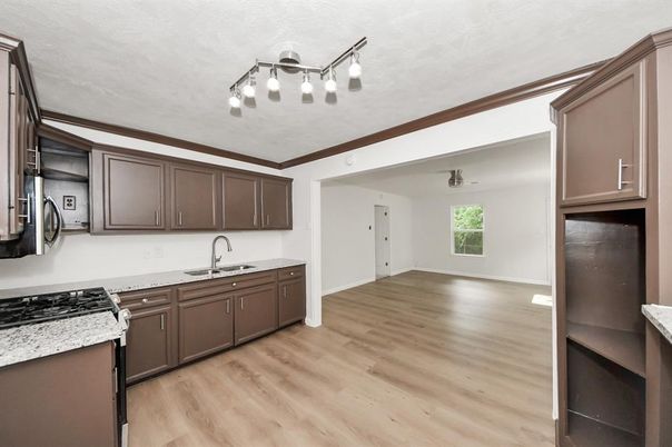Interior, Kitchen, Wood Texture Flooring