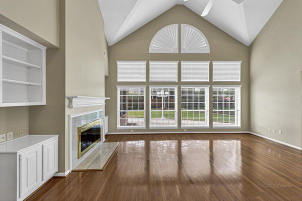 Empty room, Fireplace, Interior, Wood Texture Flooring