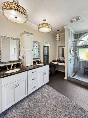 Bathroom, Dual Sink Vanities, Glass Shower, Interior