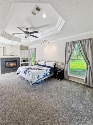 Bedroom, Fireplace, Interior, Recessed Lighting