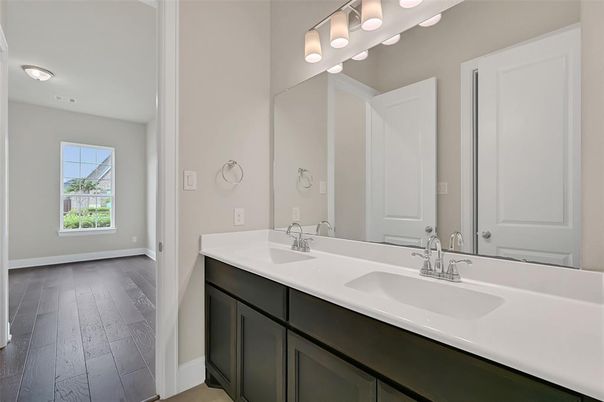 Bathroom, Dual Sink Vanities, Interior, Wood Texture Flooring