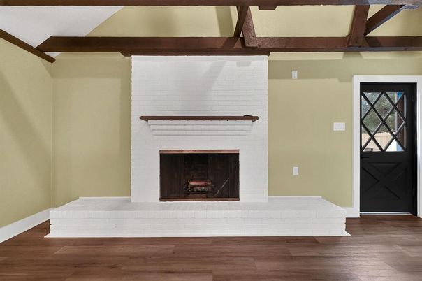 Fireplace, Interior, Wood Texture Flooring