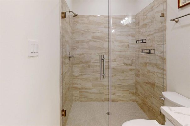 Bathroom, Glass Shower, Interior, Marble Walls