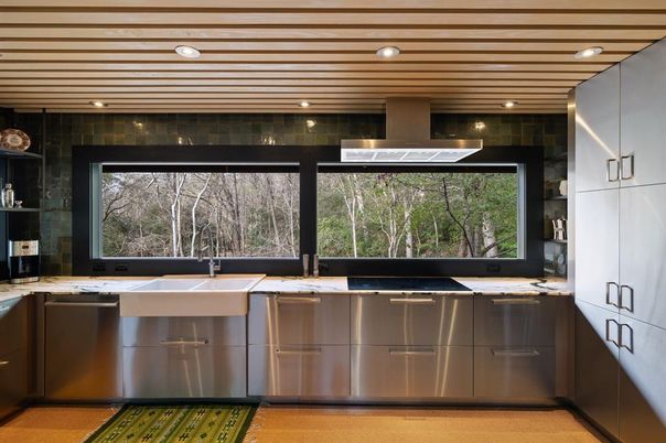 Interior, Kitchen, Recessed Lighting, Wooden Ceilings