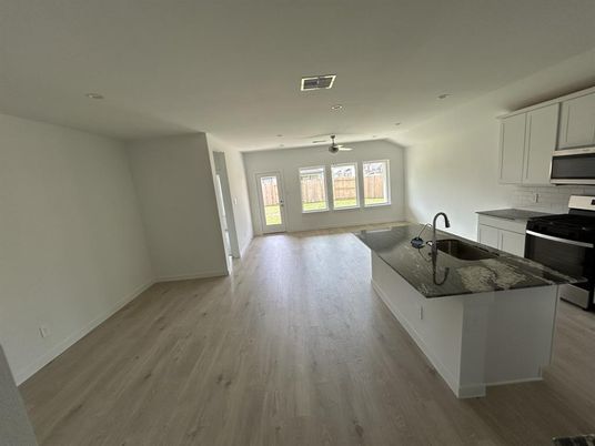Interior, Kitchen, Recessed Lighting, Wood Texture Flooring