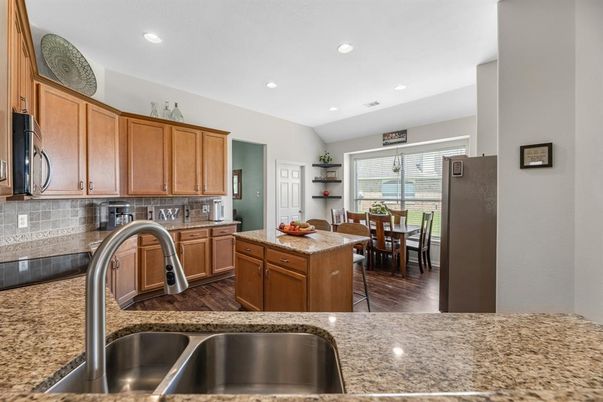 Dining room, Interior, Kitchen, Recessed Lighting, Wood Texture Flooring