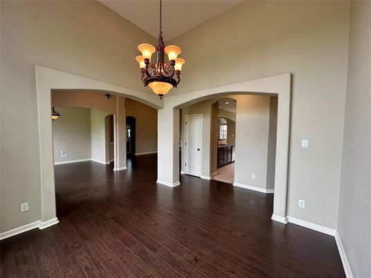 Chandelier, Empty room, Interior, Wood Texture Flooring