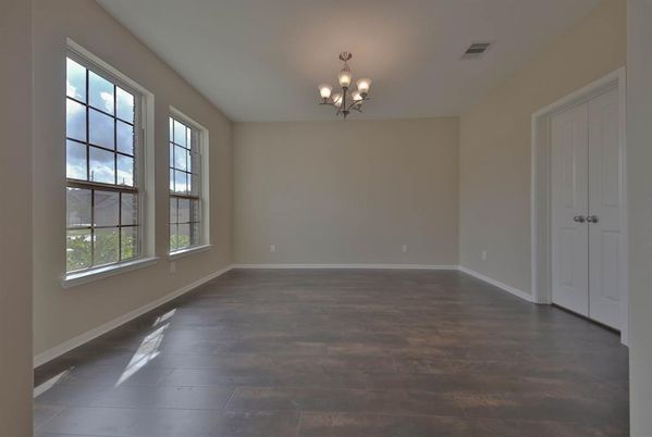 Chandelier, Empty room, Interior, Wood Texture Flooring