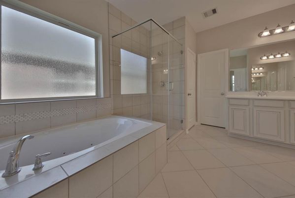 Bathroom, Dual Sink Vanities, Glass Shower, Interior