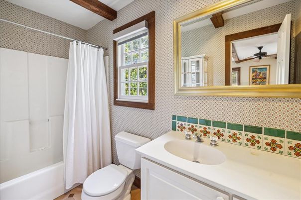 Bathroom, Interior, Wooden Beams