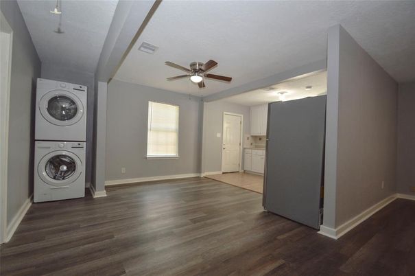 Empty room, Interior, Utility Closets, Washer, Wood Texture Flooring